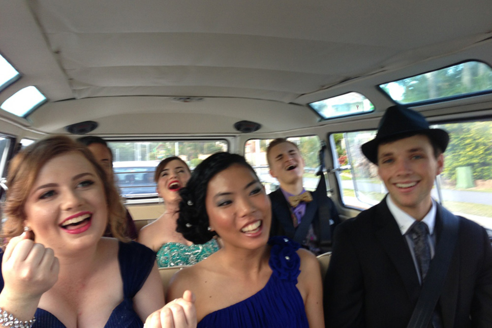 Singing in the Kombi on the way to the formal